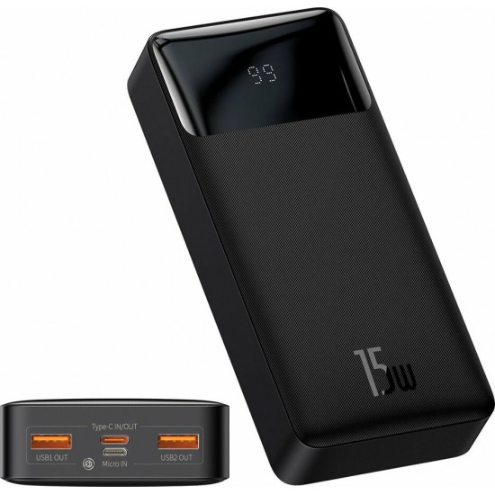 BASEUS BIPOW DIGITAL DISPLAY POWER BANK 20000MAH 15W BLACK